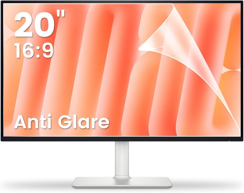 FFORITO 2-Pack 20 inch 16:9 Matte Anti Glare Computer Screen Cover, Anti Glare Eye Protection Film Compatible with All 20" Widescreen Monitors with 16:9 Aspect Ratio (17.4" W x 9.8" H) Not for 16:10 - Image 1